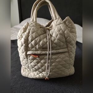 Quilted Cream Backpack